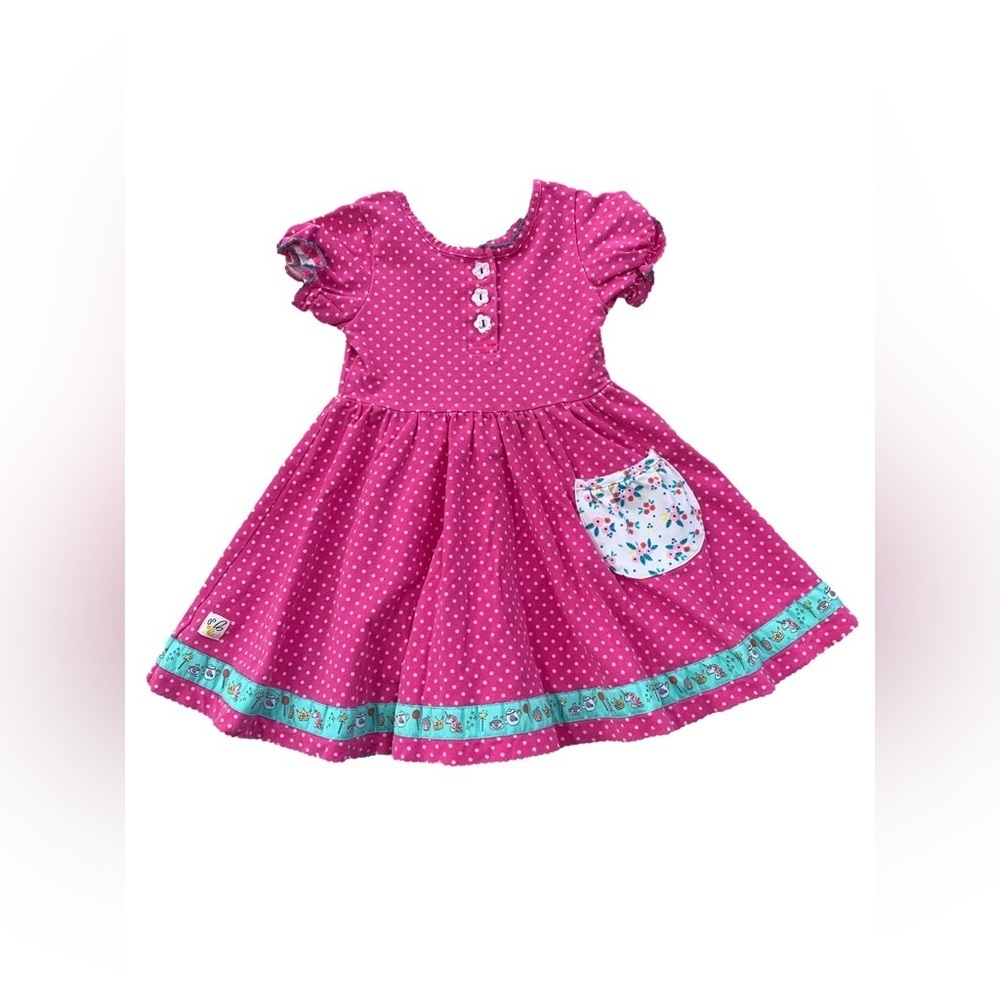 Wildflowers Size 2 Catherine Nell Pink Berry Polka Dot Twirl Dress